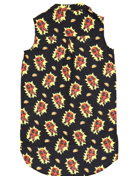 Marvel' Deadpool Kawaii Taco Sleeveless Top NWT - Picture 2 of 8